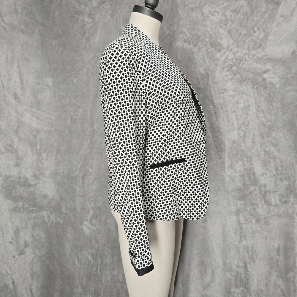 Mosaic & Co Womens XL Geometric Open Front Blazer Jacket Career Office Modern - Picture 4 of 12